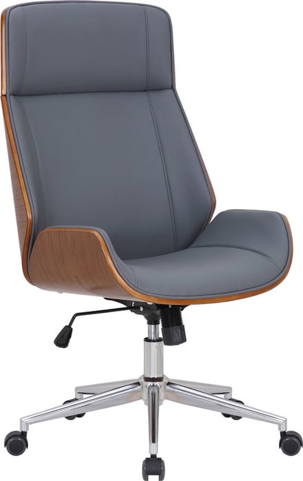 CLP Varel Bureaustoel - Ergonomisch - Voor volwassenen - Kunstleer - walnoot/grijs