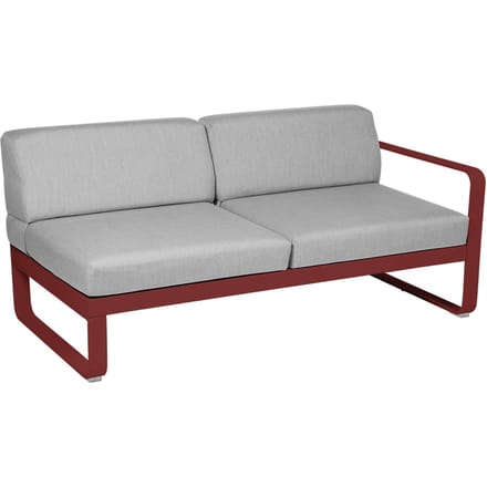 Fermob BELLEVIE 2 zits module rechts - 43 chili mat - 79 Flanelgrijs
