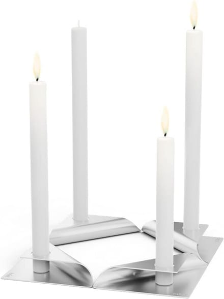 Set van 4 RVS Kaarsenhouders voor Standaardkaarsen (20-24mm)