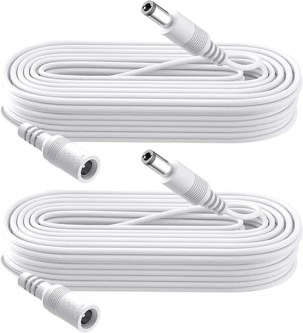 2-Pack 3m DC Verlengkabel 5.5mm x 2.1mm voor Beveiligingscamera's, DVR, Routers, Printers en LED Strips
