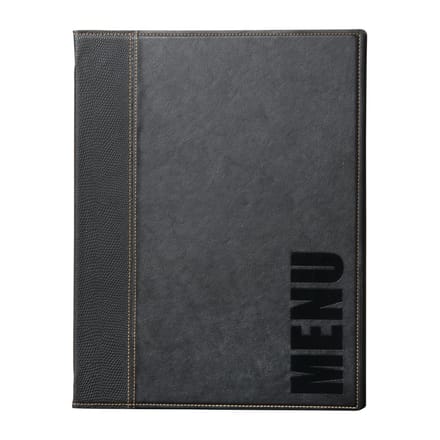 Securit® Menukaart | Menukaart map A5 Trendy - zwart