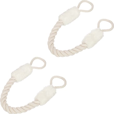 deurstopper touw - set van 2 - binnen - 60 cm - voor deurklink - beige-wit