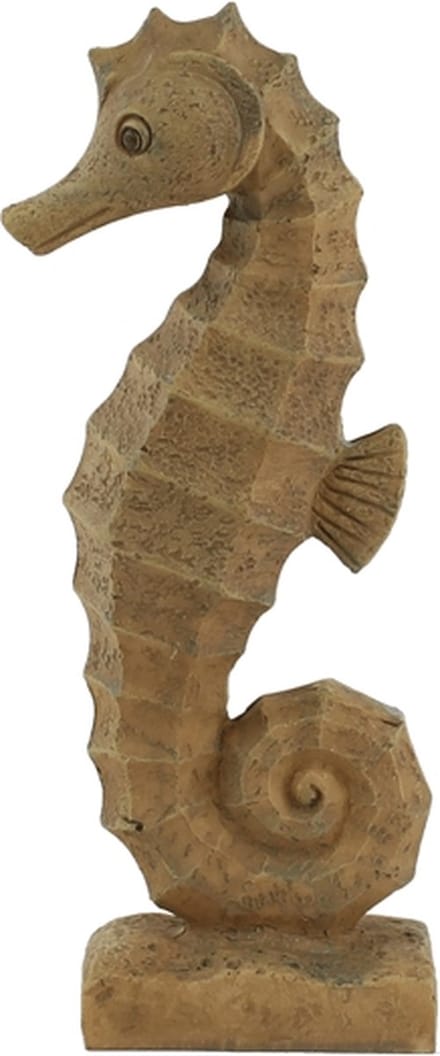 Zeepaardje - Polyresin - 18cm - Maritiem - Bruin.