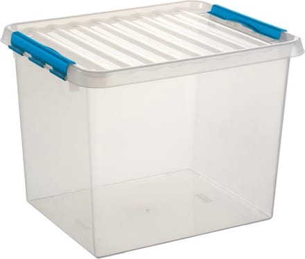 Sunware Q-line opbergbox 52L - 50x40x38 cm – Transparant/Blauw