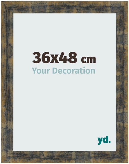 Your Decoration - Fotolijst 36x48 cm - MDF - Blauw Goud Gemeleerd - Pisa