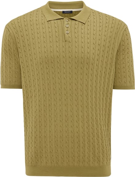 Tresanti EEFRON Small cable knit polo Bright green (TRKWJA121 - 906)