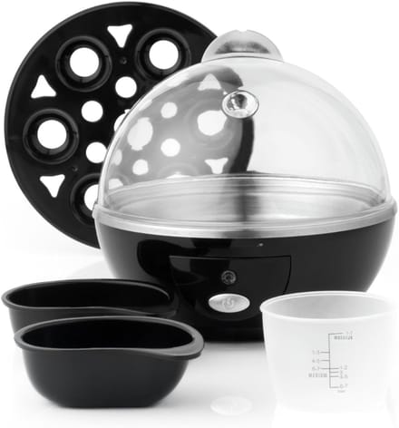Zyrex® Eierkoker electrisch - Eierkoker - Eierkoker met timer - Zwart - ‎‎16cm x 16cm x 15cm