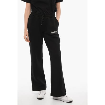 Effen joggingbroek met bedrukt logo in het zwart