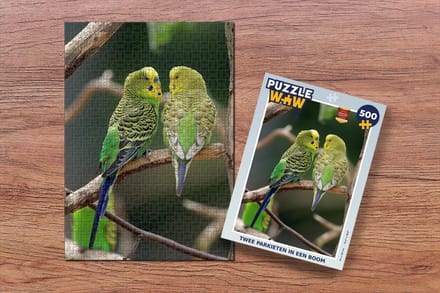 Puzzel Twee parkieten in een boom - Legpuzzel - Puzzel 500 stukjes