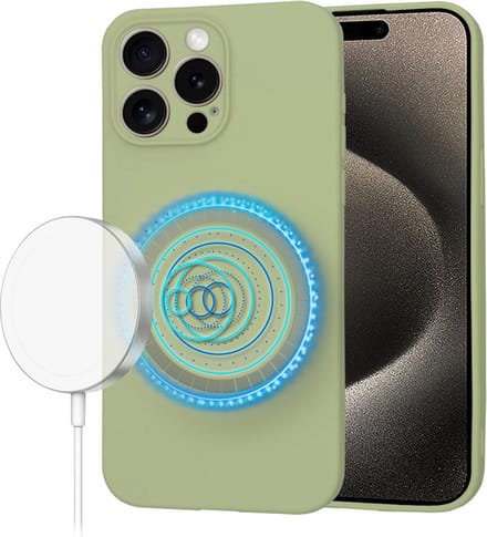 Hoesje geschikt voor Apple iPhone 15 Pro Max - Techsuit Soft Flex Silicone Back Cover - Geschikt voor MagSafe - Matcha