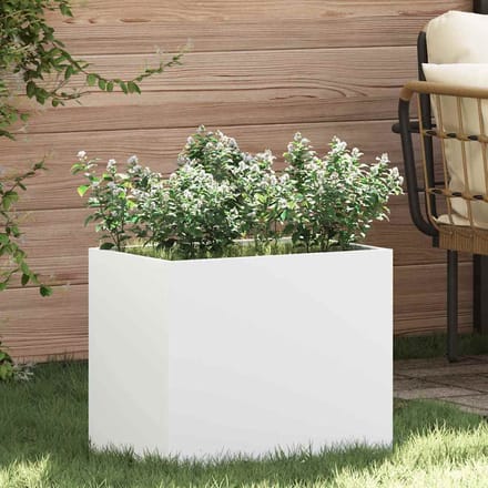 vidaXL - Plantenbak - Wit - 50 - x - 32 - x - 40 - cm - Koudgewalst - staal