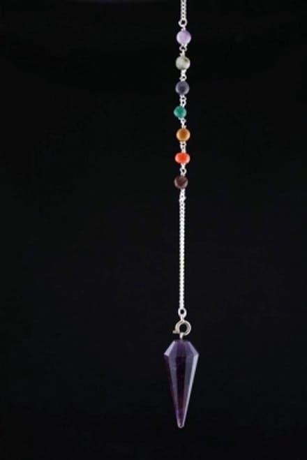 Pendel amethist & chakraketting - 3-4 cm - 16 g