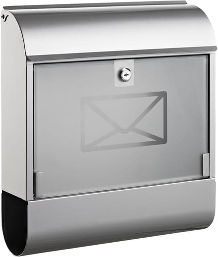 Moderne brievenbus met krantenbox - 36 x 40 x 11 cm - Zilver