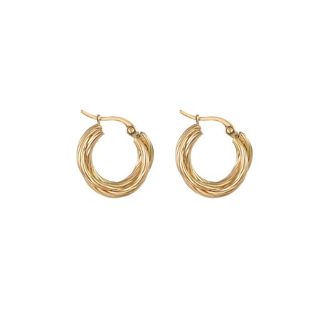Go Dutch Label Oorring 2 hoops gedraaid Goud E1736-2