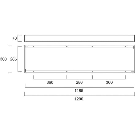 Sylvania montageframeset voor LED panelen, 120 x 30 cm