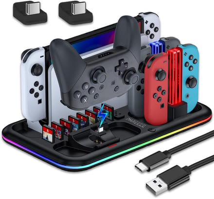 5-in-1 Switch Oplaadstation - Geschikt voor Nintendo Switch Docking Station - Oplader Controller - Console Charging Dock - Accessoires