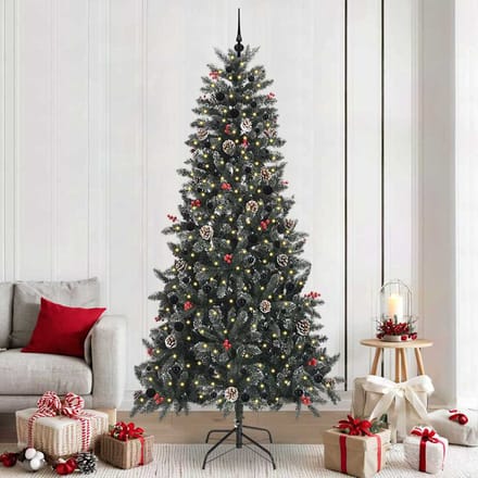 vidaXL Kunstkerstboom Groen 240 cm PVC en Plastic en Staal