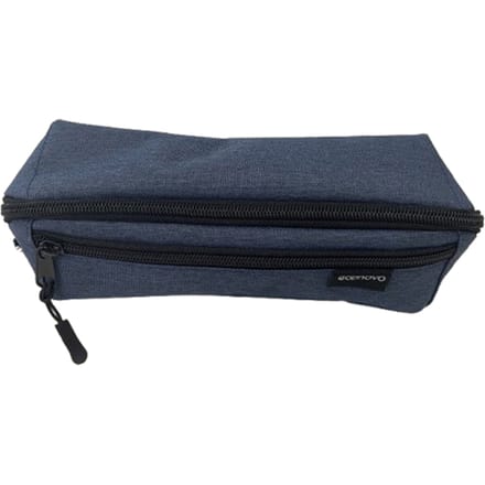 Pennenetui Econovo met 2 ritsluitingen blauw
