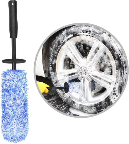 Velgenborstel Lange Handgreep - Microvezel Borstel - Auto Reinigen - Krasvrije Punt - 40 cm Lengte