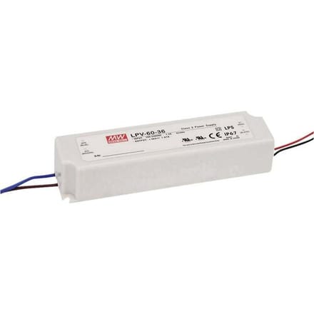 MEAN WELL LPV-60-5 LED-transformator Constante spanning 40 W 0 - 8 A 5 V/DC Niet dimbaar, Overbelastingsbescherming 1 stuk(s)