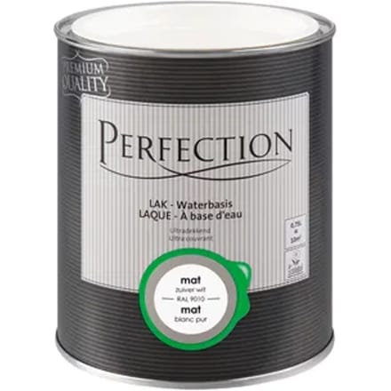 Perfection Houtlak Lak - Mat - Zuiver Wit Ral 9010 - 750ml