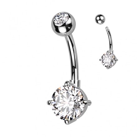 Piercing titanium ronde steen - LMPiercings