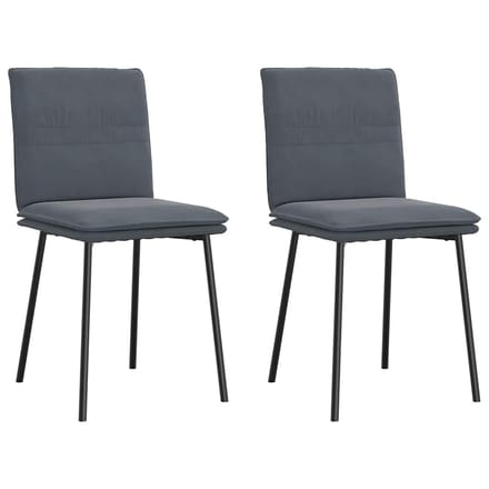 vidaXL - Eetkamerstoelen - 2 - st - fluweel - donkergrijs