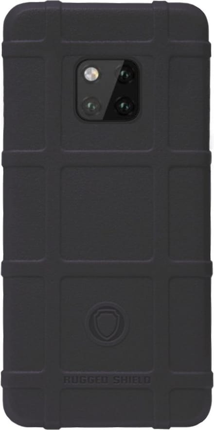 RUGGED SHIELD Rubber Bumper Case Hoesje Geschikt voor Huawei Mate 20 Pro - Zwart