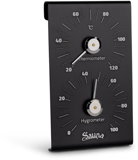 Thermo-/Hygrometer zwart alu - Beauty & Care - 1 st.. new