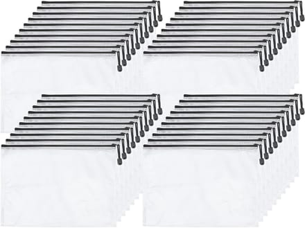 40 stuks A4 mesh zipper pouches - plastic zipmappen - documentenorganizer voor kantoor en school