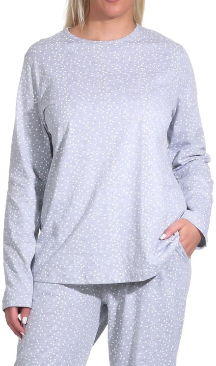Dames Pyjama Top met lange mouwen Mix & Match in Polka Dot Optics