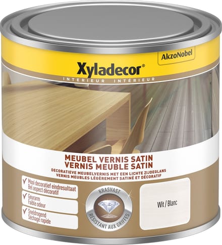 Xyladecor - Meubel Vernis Satin Gekleurd - Wit - 0,5 L