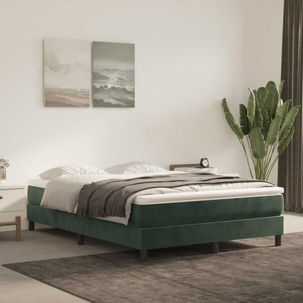 vidaXL - Pocketveringmatras - medium - 140x210x20 - cm - fluweel - donkergroen