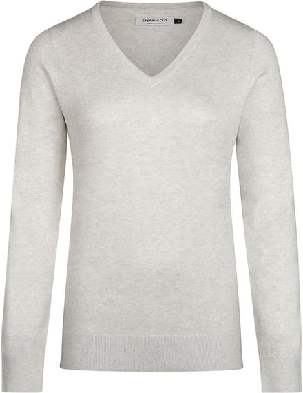 Steppin' Out Damestrui Cotton Cashmere V-hals Grijs - Maat S - Heren - Pullovers