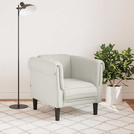 vidaXL Fauteuil fluweel crèmekleurig