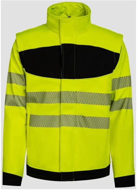 Korntex EOS Hi-Vis Workwear Softshell Jacket With Printing Area KX1003 - Signal Yellow/Black - L