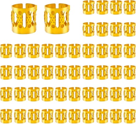 50x Verstelbare Haar Sieraden Goud - Aluminium Accessoires voor Dreadlocks en Vlechten