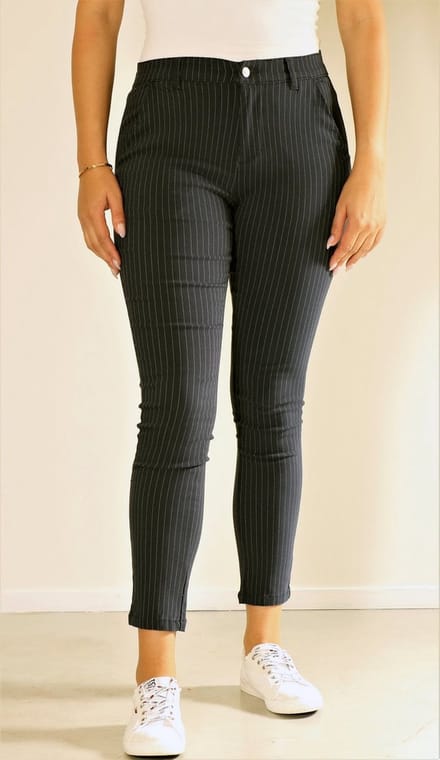 New Star dames broek - Alhambra - stretch broek dames - navy stripe - L29 - maat 28