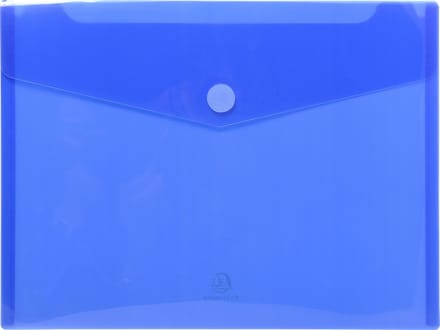 Exacompta 10x Pak van 5 Envelop tassen - PP met klittenband sluiting - A4 - Blauw - 56422E