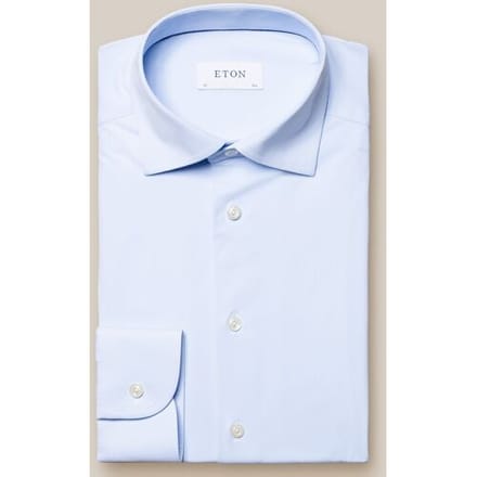 Eton Overhemd Uni Four Way Stretch Licht Blauw / male