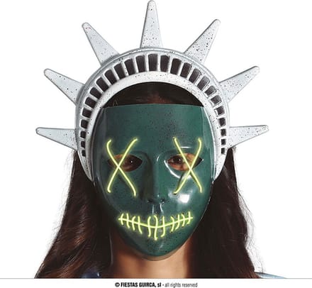 Fiestas Guirca - Vrijheidsbeeld masker met LED verlichting