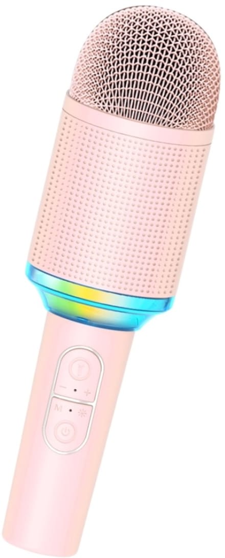 Fivesquare Smart Karaoke Microphone –Roze- Bluetooth 5.4 Karaoke Microfoon met TWS Stereo, LED Effecten & Anti-Whistle Technologie