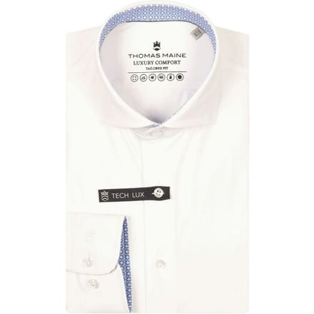 Thomas Maine Overhemd Hyperflex Subtle Star Contrast Fabric Roma Modern Ken Wit / male