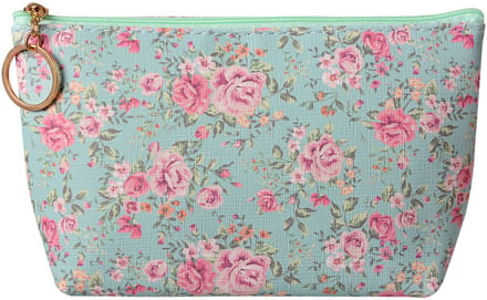 Clayre & Eef Toilettas Dames 21x5x13 cm Groen Synthetisch Bloemen