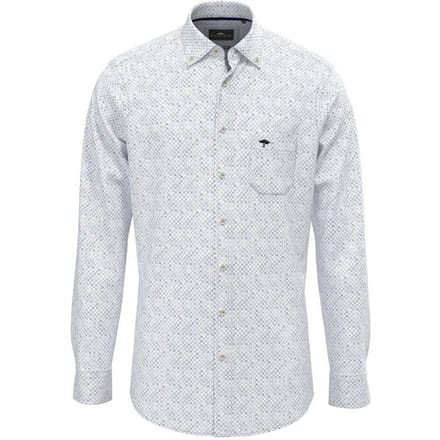 Fynch-Hatton Overhemd Dot Square Fantasy Pattern Button-Down Wit / male