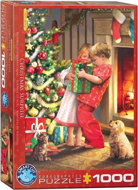Kerst Puzzel - Legpuzzel Feestdagen - Ontspanning Thuis - 1000 Stukjes Karton - 67x49 cm - Wit
