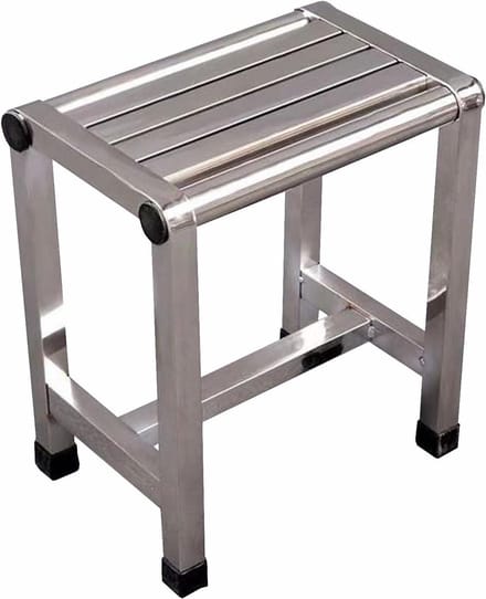 Douchekruk - Badkamer Hulp - Veilig Douchen - Antislip Rubbervoeten - Tot 150kg - Zilver