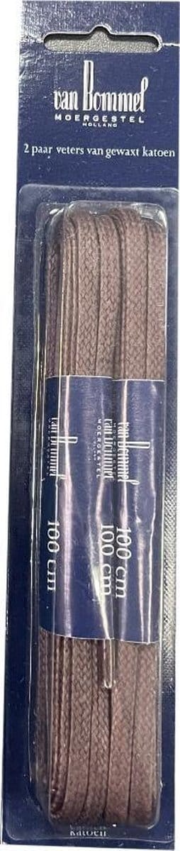 Originele Van Bommel veters Donkerbruin 100cm - Plat - 2 paar