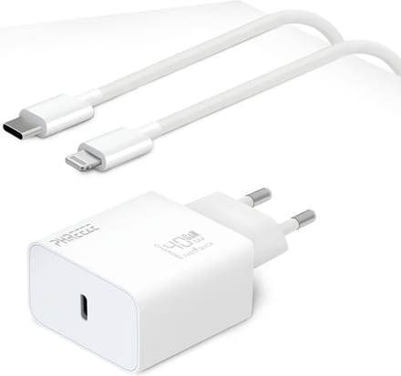 Snellader geschikt voor iPhone - Lightning naar usb C kabel - MFI gecertificeerde oplaadkabel - Usb C power adapter 40w