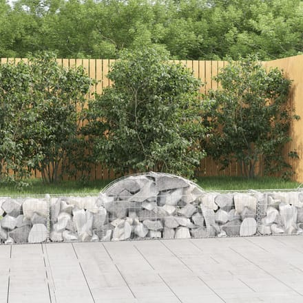 vidaXL - Schanskorven - 2 - st - gewelfd - 200x30x40/60 - cm - gegalvaniseerd - ijzer